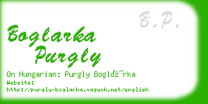 boglarka purgly business card